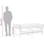 vidaXL Canapé Chesterfield Polyester gris foncé, bois massif, contreplaqué, mousse
