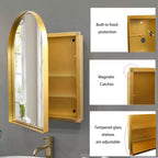 Armoire à pharmacie encastrée arquée 24x36 pouces, armoire murale de salle de bain à cadre métallique avec miroir et étagères réglables