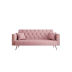 MAYEERTY Causeuse Canapé en Velours Vintage Confortable pour Salon Chambre Rose