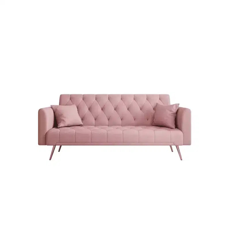 MAYEERTY Causeuse Canapé en Velours Vintage Confortable pour Salon Chambre Rose