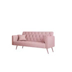 MAYEERTY Causeuse Canapé en Velours Vintage Confortable pour Salon Chambre Rose