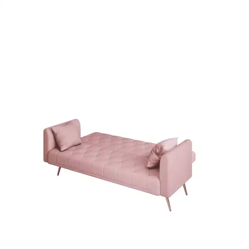 MAYEERTY Causeuse Canapé en Velours Vintage Confortable pour Salon Chambre Rose