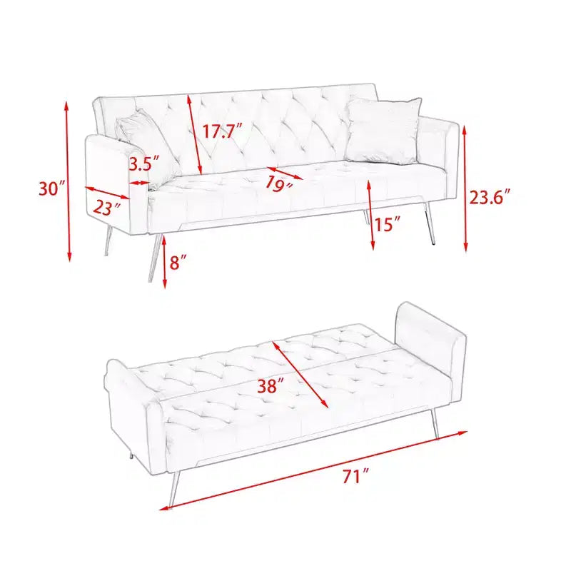 MAYEERTY Causeuse Canapé en Velours Vintage Confortable pour Salon Chambre Rose
