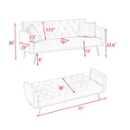 MAYEERTY Causeuse Canapé en Velours Vintage Confortable pour Salon Chambre Rose