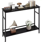 Console de 99 cm pour entrée, table de canapé étroite à 2 niveaux, table derrière le canapé avec étagère réglable, table d'entrée pour salon, couloir