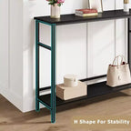 Console de 99 cm pour entrée, table de canapé étroite à 2 niveaux, table derrière le canapé avec étagère réglable, table d'entrée pour salon, couloir