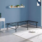 VECELO Cadre de lit pliable moderne Cadre de lit simple en métal pliable 14 pouces de hauteur, rangement sous le lit, montage facile, noir