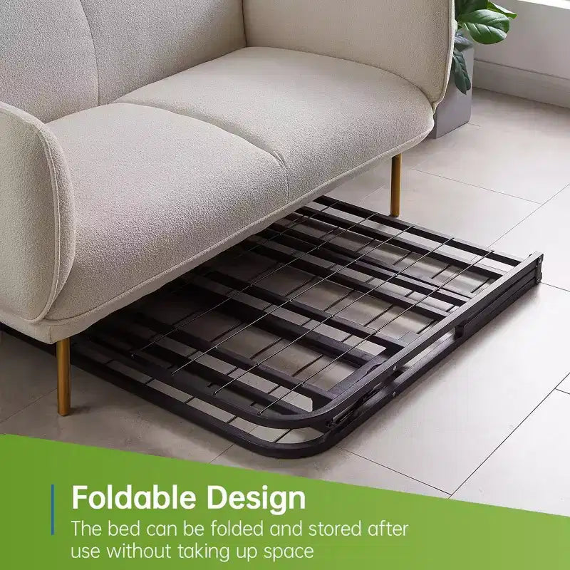 VECELO Cadre de lit pliable moderne Cadre de lit simple en métal pliable 14 pouces de hauteur, rangement sous le lit, montage facile, noir