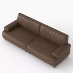 Gaoyangjiaju Canapé moderne médiéval en cuir de 219,5 cm avec cadre et pieds en bois massif