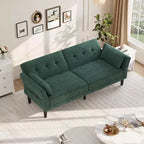 89 canapé futon, canapé-lit moderne avec dossier et accoudoirs réglables, canapé-lit futon convertible avec 2 oreillers pour salon, chambre à coucher