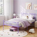 TROPOW Twin Size Metal Bed FrameSturdy Platform with Headboard & Footboard, Steel Slat Support,No Box Spring Needed,Easy Assembly,for Kids