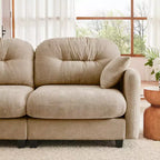 Canapé d'angle et pouf Cloud - Chenille moelleuse, mousse haute densité capitonnée, canapé d'angle compact pour salon