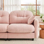 Canapé d'angle et pouf Cloud - Chenille moelleuse, mousse haute densité capitonnée, canapé d'angle compact pour salon