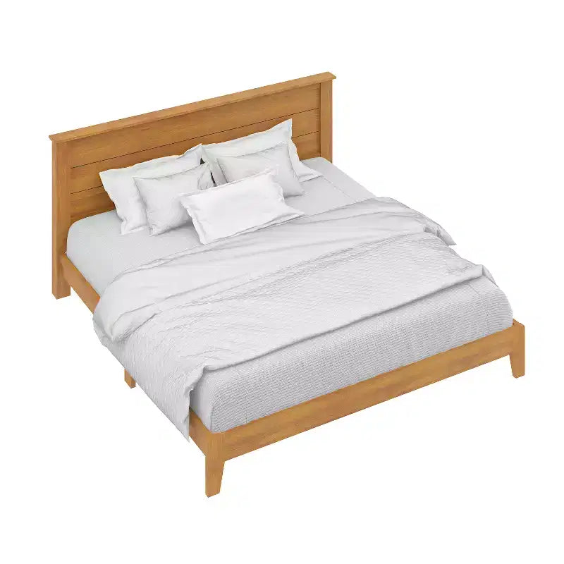 Lit Galano King Tiena Lencia avec tête de lit Noyer ambré