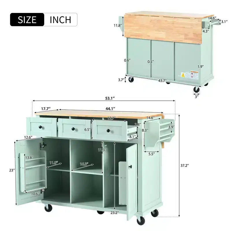 Meuble de rangement Okak, meuble de cuisine à 5 roulettes, 2 portes et rangements intérieurs de porte, meuble pour salle à manger, cuisine