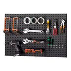 VEVOR Metal Pegboard Panels, 24 x 12 Pegboard, 3 Panels, Heavy Duty Steel Peg Board Wall Organizer, Black