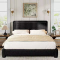 Dyonery Boucle Bed Frame,Upholstered Teddy Fabric Bed Frame with Headboard, Soft Rounded Corners, Adjustable Headboard, Easy Assembly