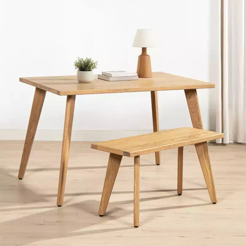Banc en bois de chêne rouge massif Jennifer Taylor Home Capri 35,5 po