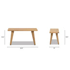 Banc en bois de chêne rouge massif Jennifer Taylor Home Capri 35,5 po