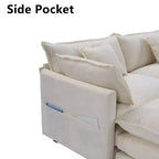 Canapé modulaire moderne en forme de U à 3 places EHMKNP - En chenille avec assise profonde, 2 poufs et 4 oreillers pour la maison/les appartements