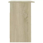 Bureau d'ordinateur de taille moyenne en bois d'ingénierie chêne Sonoma