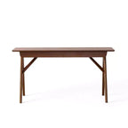 Okak 57IN Bureau d'ordinateur moderne au design élégant, bureaux à domicile avec 1 tiroir, bureau debout pour salle de lecture, chambre à coucher, bureau, noyer