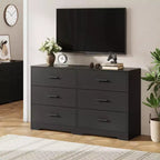 6-Drawer Double Dresser, 47 Wide TV Stand and Storage Cabinet for Bedroom