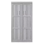 Lit Escamotable en Bois Wood Murphy, Lits Armoire Pliants Cadre de Lit Mural pour Chambre d'amis, Bureau à Domicile, Gris