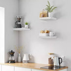 FurnitureR Lot de 3 étagères murales carrées flottantes, étagères murales rustiques en bois pour salle de bain, chambre à coucher, salon, cuisine, blanc