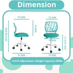 Chaise de bureau FurnitureR, chaise de bureau réglable avec dossier en plastique et coussin d'assise rembourré, chaise pivotante à roulettes, vert