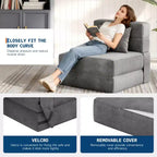 Canapé-lit pliant 72 x 28 x 6 pouces, chaise de couchage, futon convertible avec oreiller, matelas pliable une place pour salon, dortoir, appartement