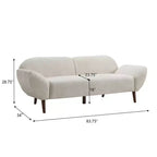 Christopher Knight Home Albertson Canapé incurvé 3 places moderne en chenille et bois d'hévéa de 83,75 po
