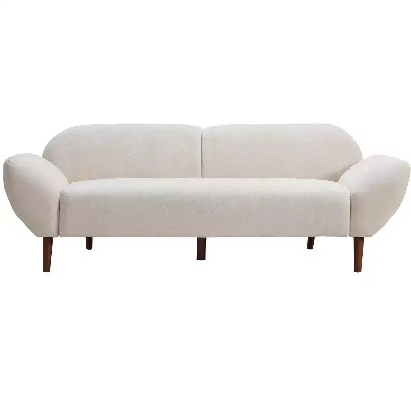 Christopher Knight Home Albertson Canapé incurvé 3 places moderne en chenille et bois d'hévéa de 83,75 po