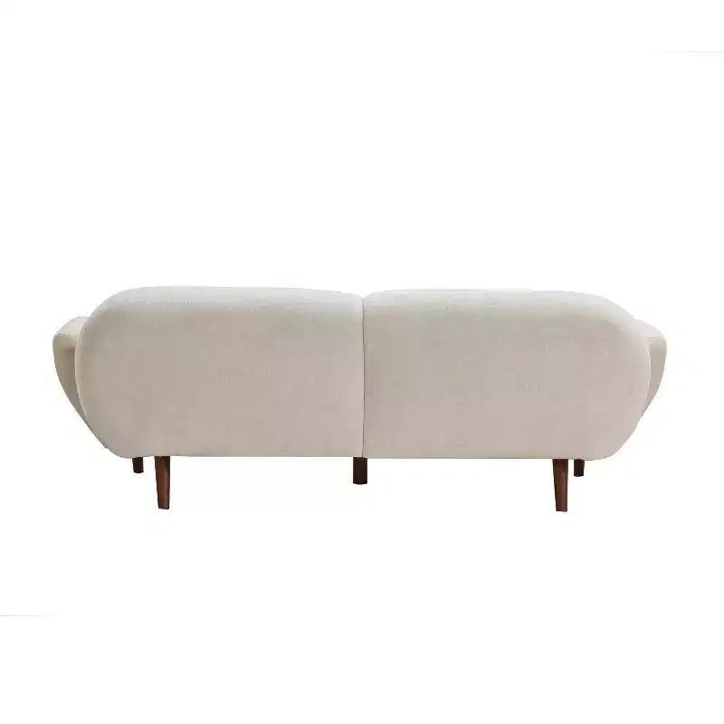Christopher Knight Home Albertson Canapé incurvé 3 places moderne en chenille et bois d'hévéa de 83,75 po