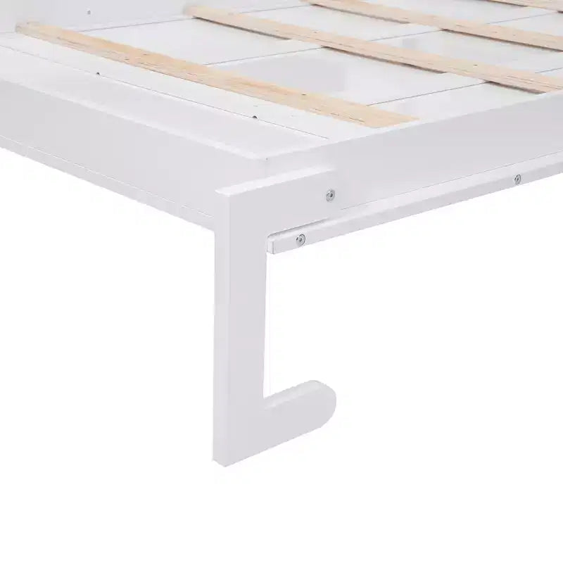 Lit escamotable pleine grandeur avec étagères de rangement, Lit mural pliant avec armoire pour chambre à coucher ou chambre d'amis, Blanc