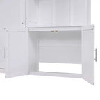 Lit escamotable pleine grandeur avec étagères de rangement, Lit mural pliant avec armoire pour chambre à coucher ou chambre d'amis, Blanc