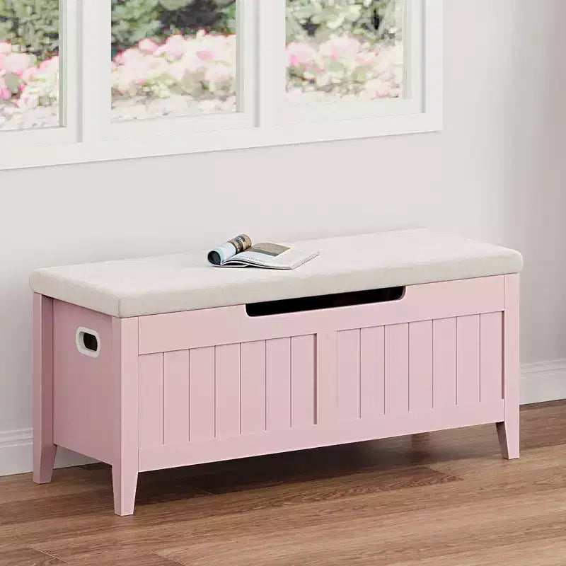 COZONY Banc de Rangement 39,4 po avec Dessus Relevable et Coussin, Banc à Chaussures en Bois pour Entrée avec 2 Charnières de Sécurité, Coffre de Rangement Charge Max. 260 lb pour Chambre à Coucher