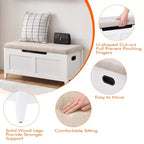 COZONY Banc de Rangement 39,4 po avec Dessus Relevable et Coussin, Banc à Chaussures en Bois pour Entrée avec 2 Charnières de Sécurité, Coffre de Rangement Charge Max. 260 lb pour Chambre à Coucher