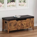 COZONY 39.4 Storage Bench with Lift Top & Cushion, Wooden Entryway Shoe Bench with 2 Safety Hinges, 260LB Load Storage Chest for Bedroom