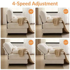 Canapé 4 places en chenille Whisen 119, canapé sectionnel et causeuse avec 2 poufs, dossier réglable, 4 coussins décoratifs