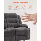Canapé inclinable VEVOR Loveseat, canapé inclinable manuel avec chauffage et massage, canapé inclinable doux en velours côtelé avec ports USB, porte-gobelets, gris