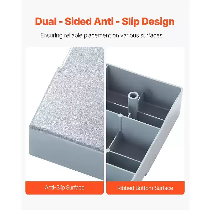 VEVOR Patin pour mini-split, pour systèmes de pompe à chaleur de climatiseur sans conduit 9000-36000 BTU, patins anti-vibration pour équipement de condenseur 38 x 18 x 3 pouces, gris
