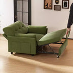 Canapé convertible Dyonery en chenille, causeuse dépliante 3-en-1 avec dossier inclinable 5 positions, poche latérale et assemblage sans outils