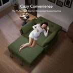 Canapé convertible Dyonery en chenille, causeuse dépliante 3-en-1 avec dossier inclinable 5 positions, poche latérale et assemblage sans outils