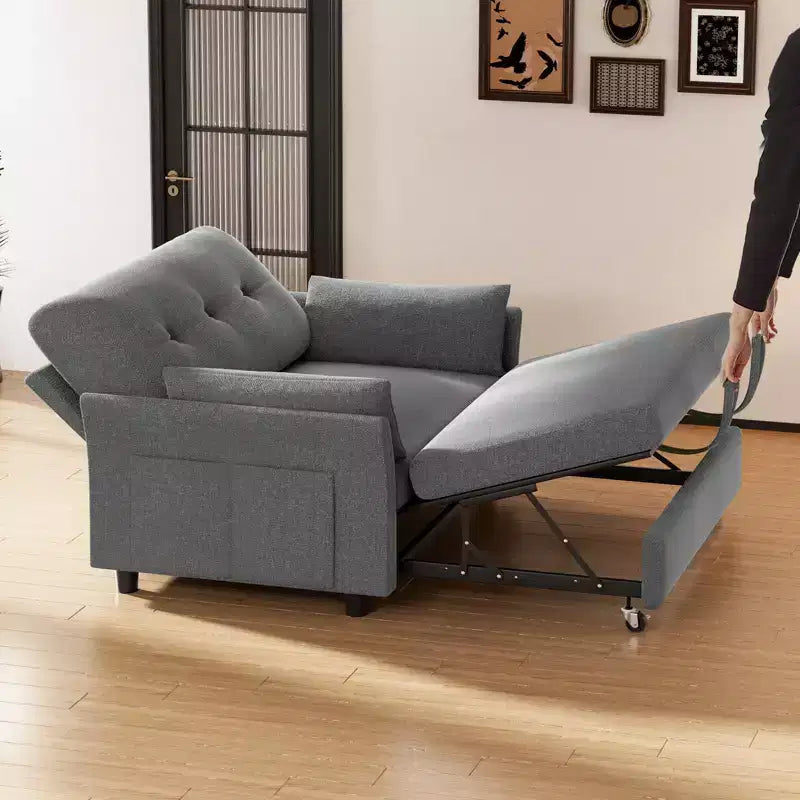 Canapé convertible Dyonery en chenille, causeuse dépliante 3-en-1 avec dossier inclinable 5 positions, poche latérale et assemblage sans outils