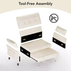 Canapé convertible Dyonery en chenille, causeuse dépliante 3-en-1 avec dossier inclinable 5 positions, poche latérale et assemblage sans outils