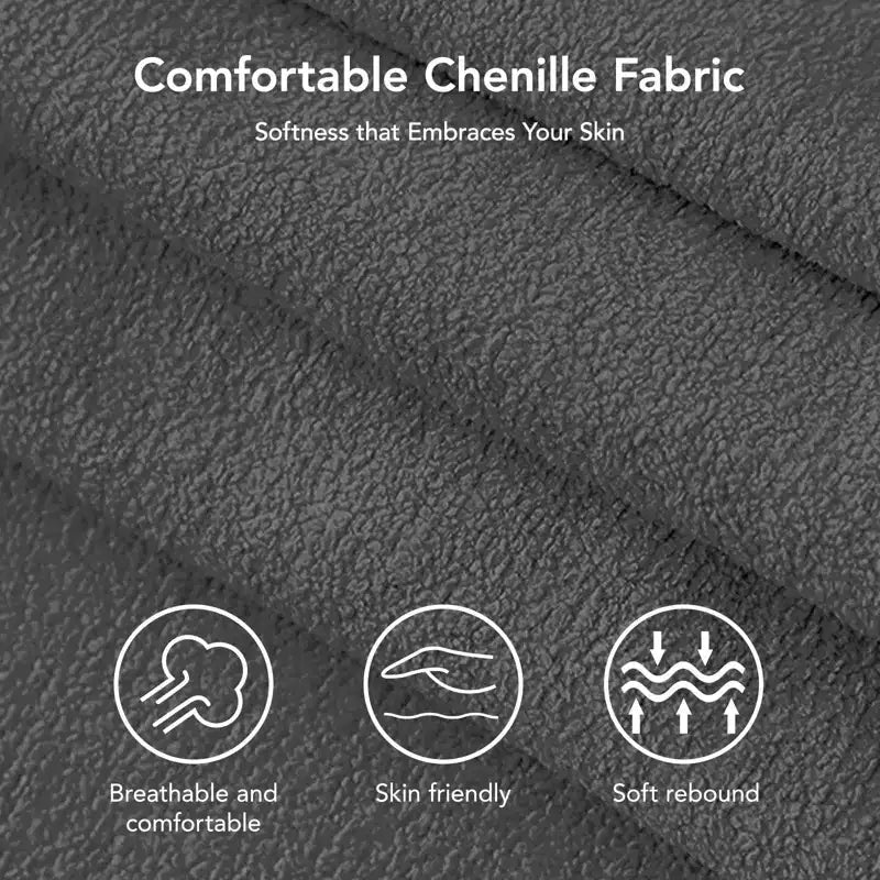 Canapé convertible Dyonery en chenille, causeuse dépliante 3-en-1 avec dossier inclinable 5 positions, poche latérale et assemblage sans outils