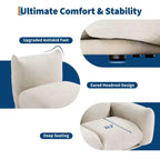 COZONY Canapé modulable en tissu chenille, canapé 2 places Cloud avec éponge haute résilience, canapé sans armature pour petit espace, appartement, salon