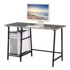 Bureau d'ordinateur HomeStock de 71 cm de haut en bois composite noir avec tiroir universel