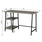 Bureau d'ordinateur HomeStock de 71 cm de haut en bois composite noir avec tiroir universel